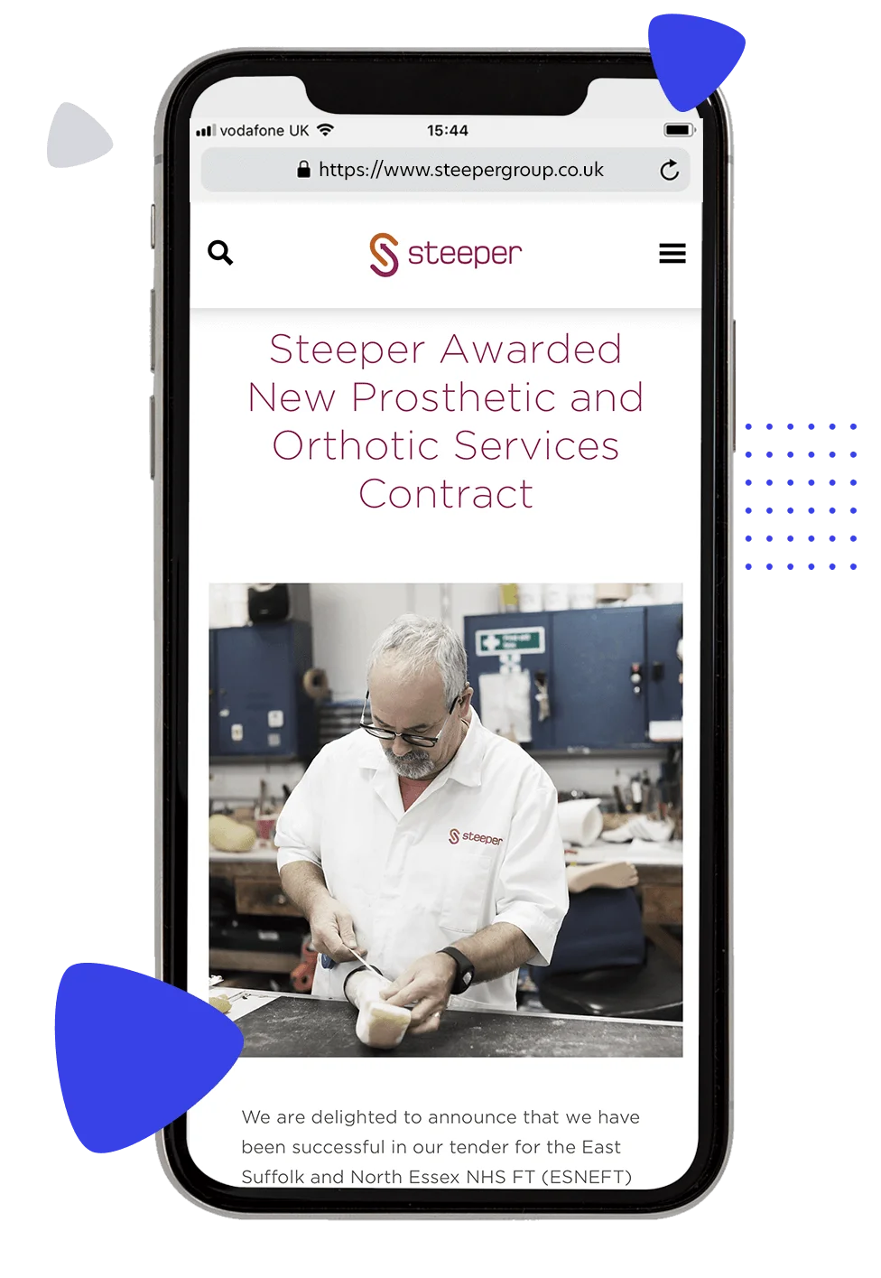 Steeper Group Website on Mobile - Digital Yogi